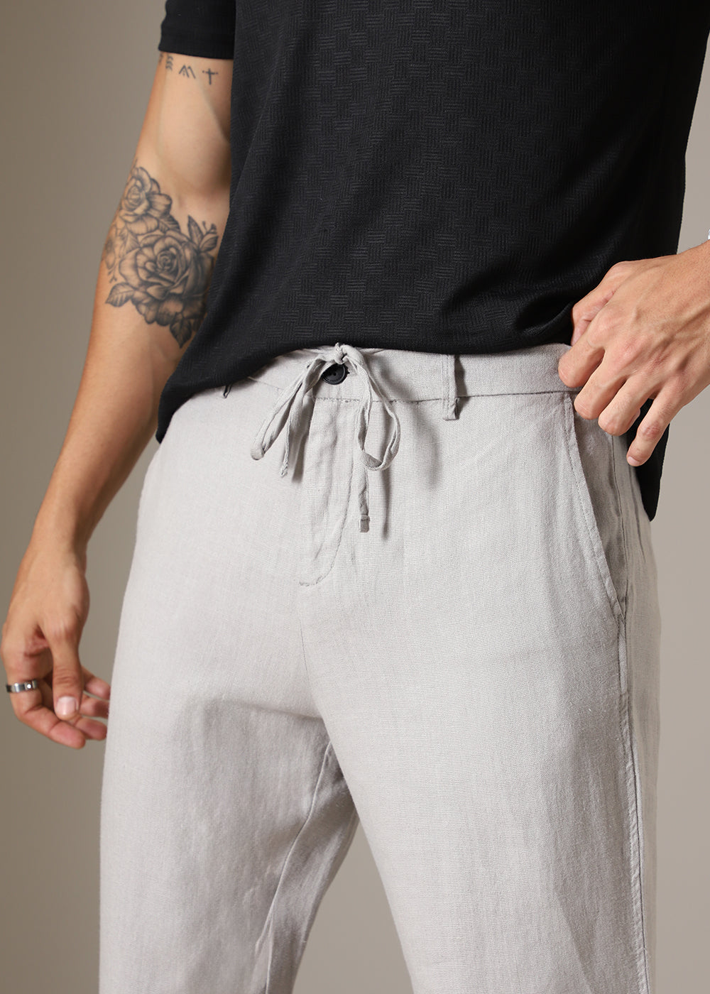 Gravel Grey Linen Pant