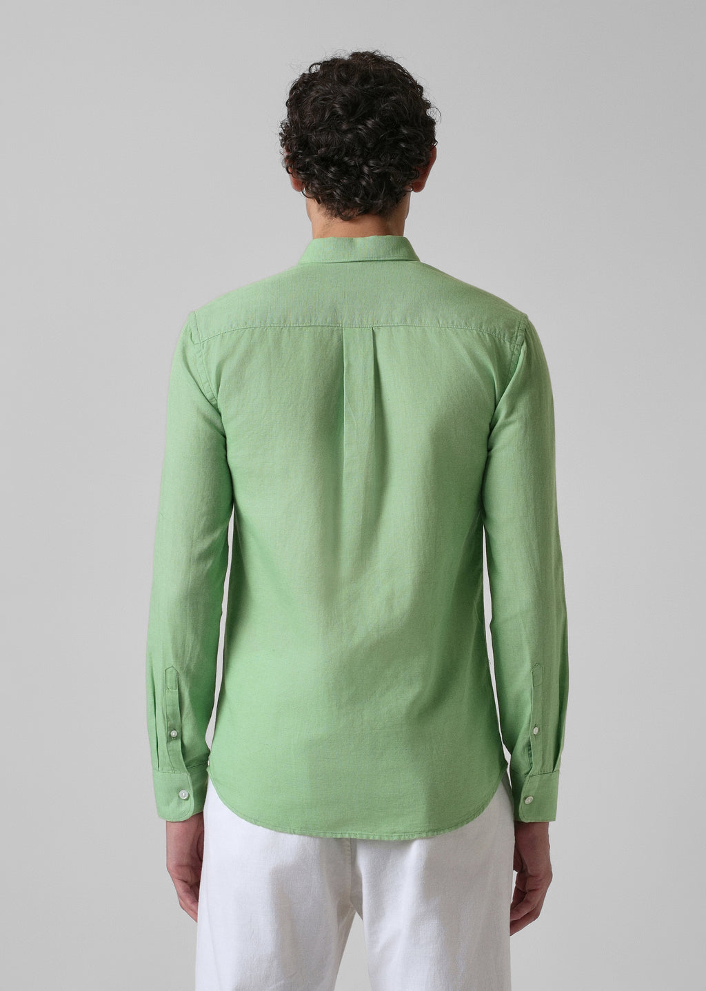 Green Cotton Linen Shirt