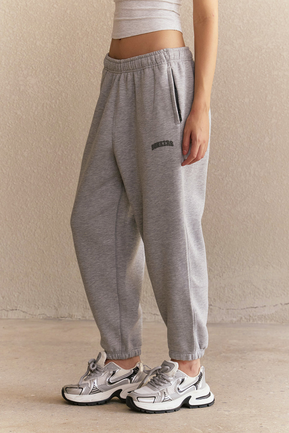 Grey Melange Cuffed Joggers JG67