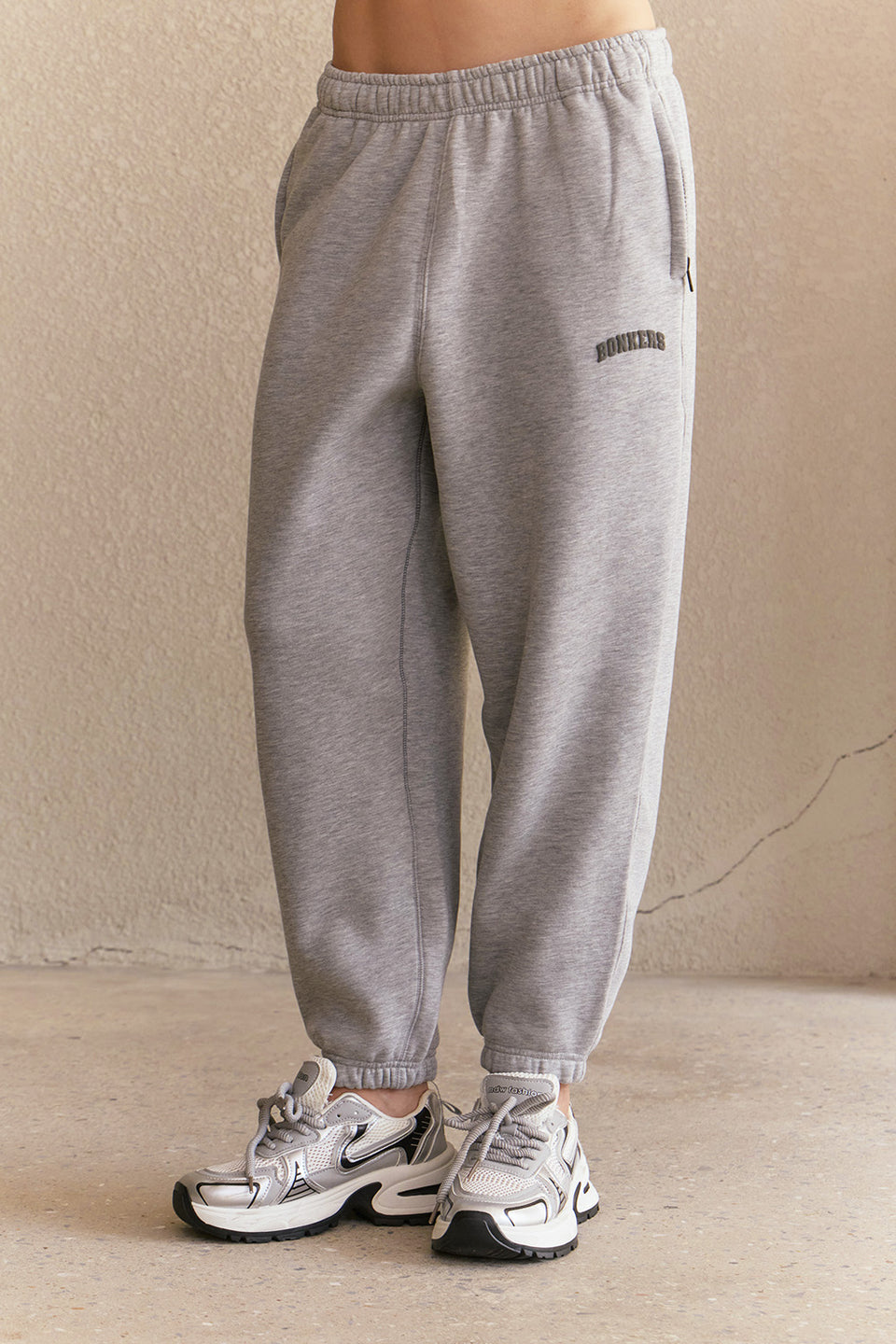 Grey Melange Cuffed Joggers JG67