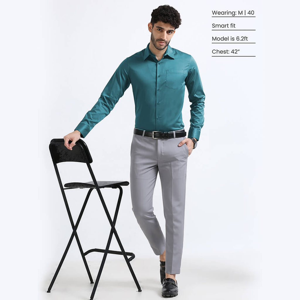 Cambridge Giza Cotton Shirt In Teal