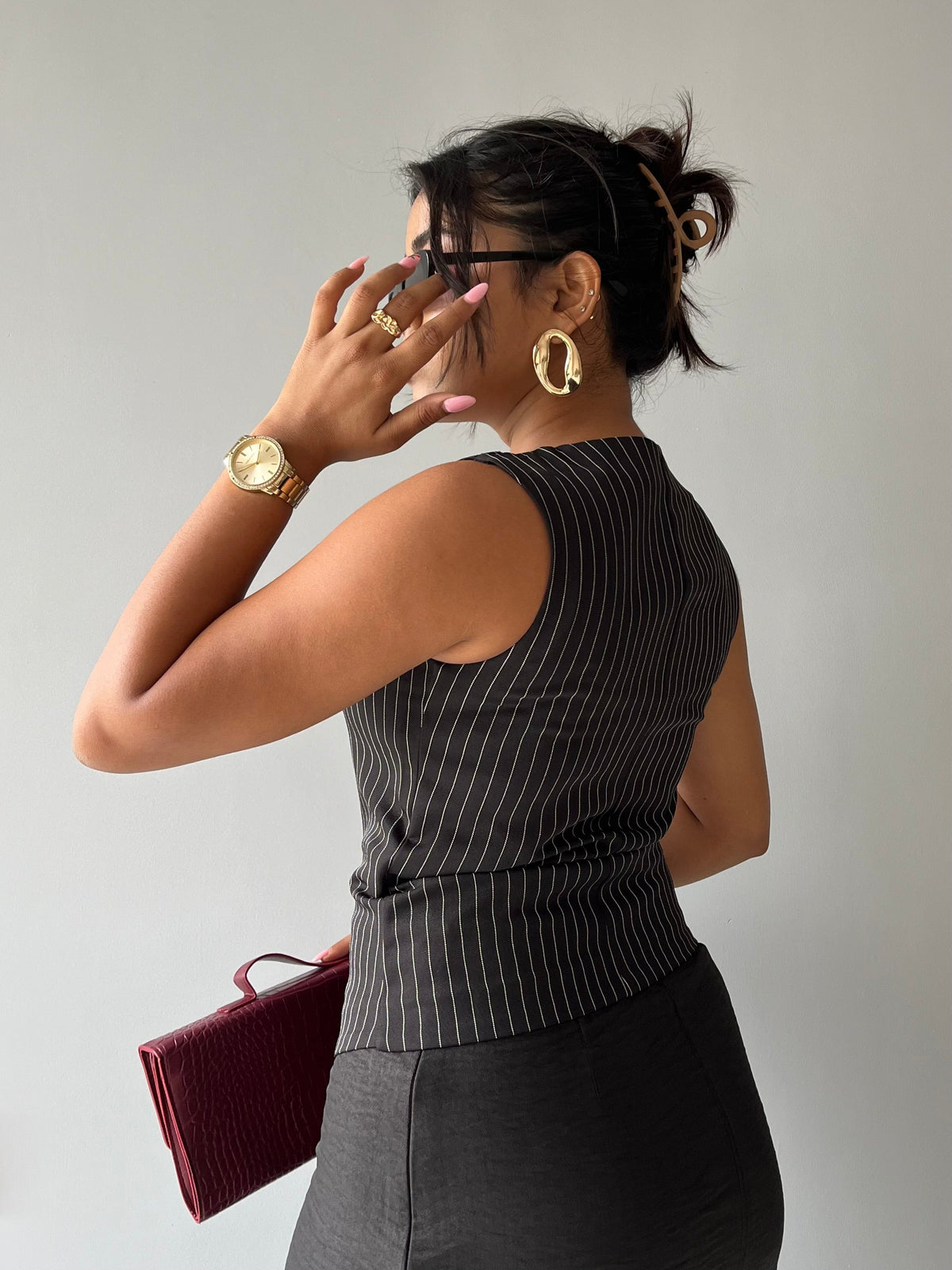 Contoured Stripe Vest