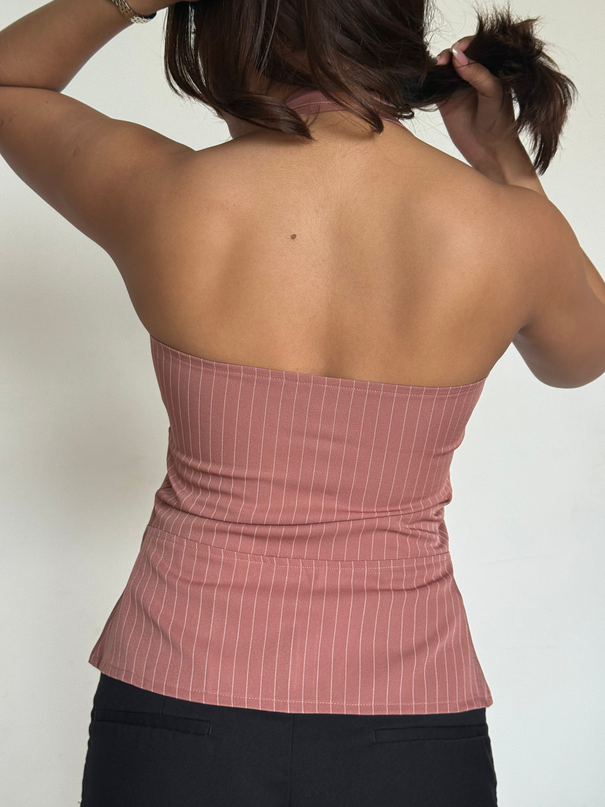 Stripe Structure Halter Top