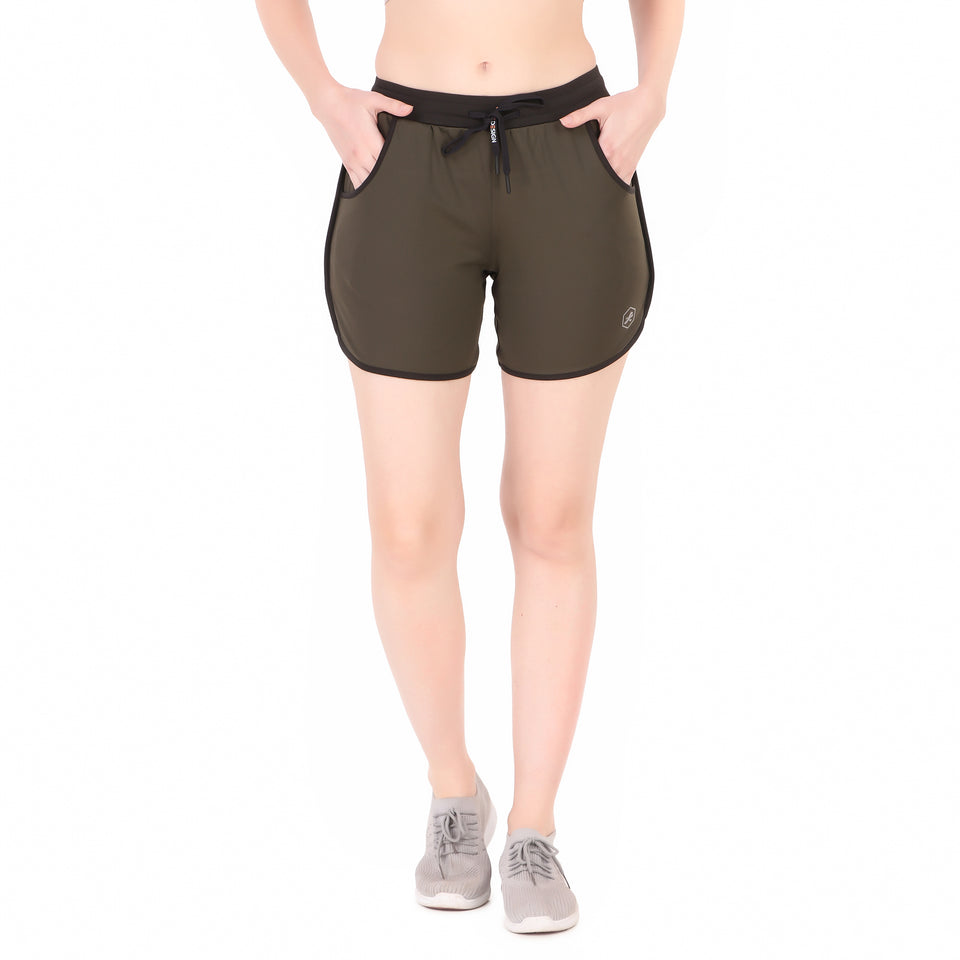 Gym & Running Shorts For Women (Olive) S54