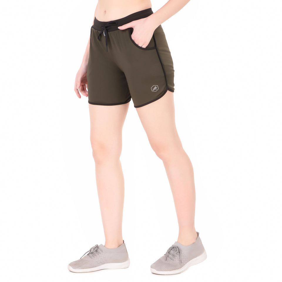 Gym & Running Shorts For Women (Olive) S54