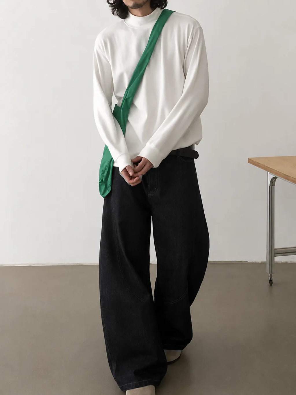 Black Raw Finish Japan Baggy Jeans