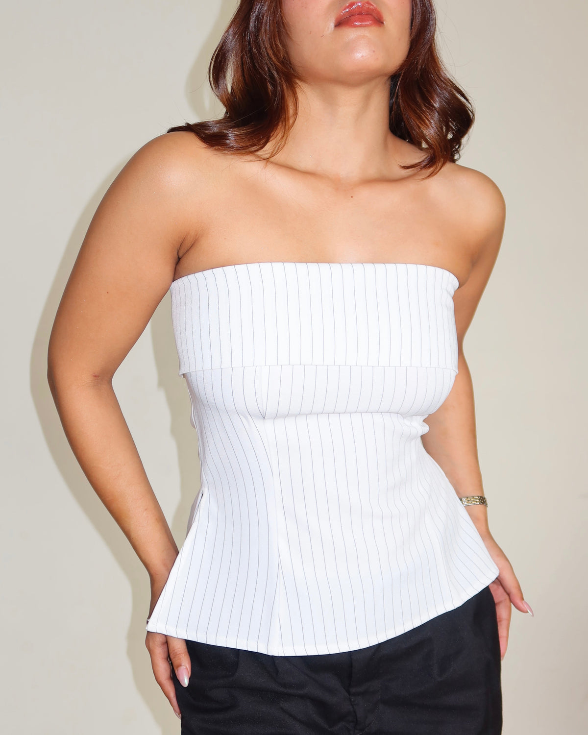 Sleek Stripe Bandeau Top