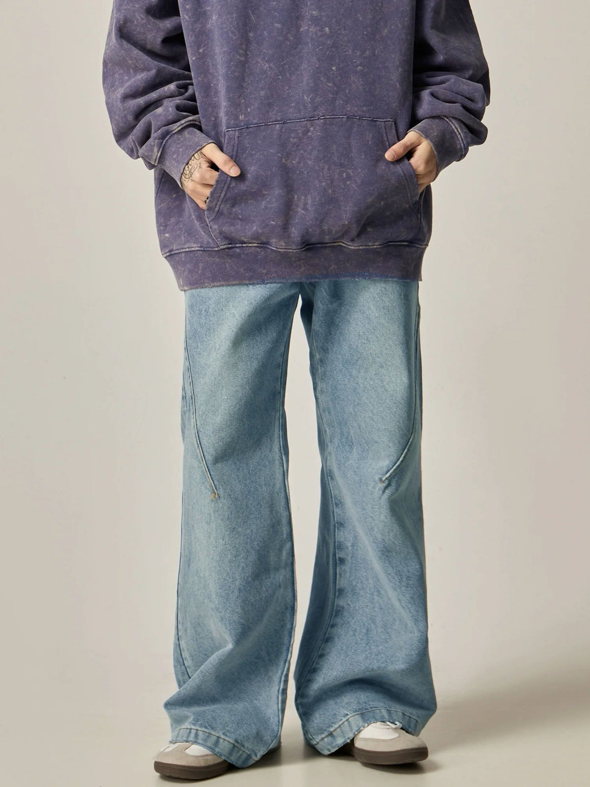 Blue Wash Clean Flare Fit Jeans