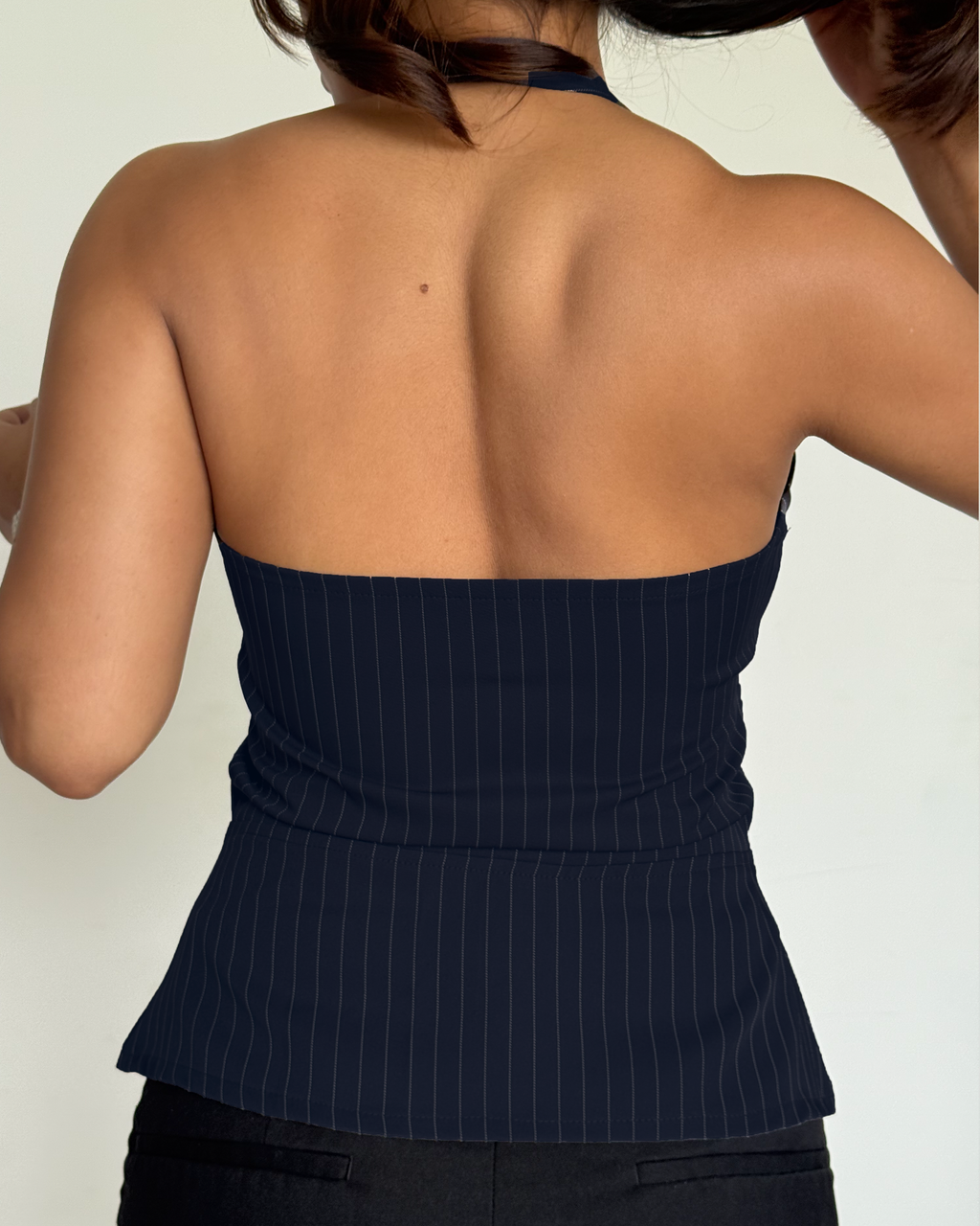 Stripe Structure Halter Top