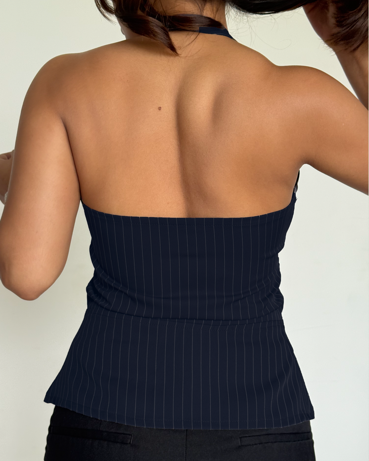 Stripe Structure Halter Top