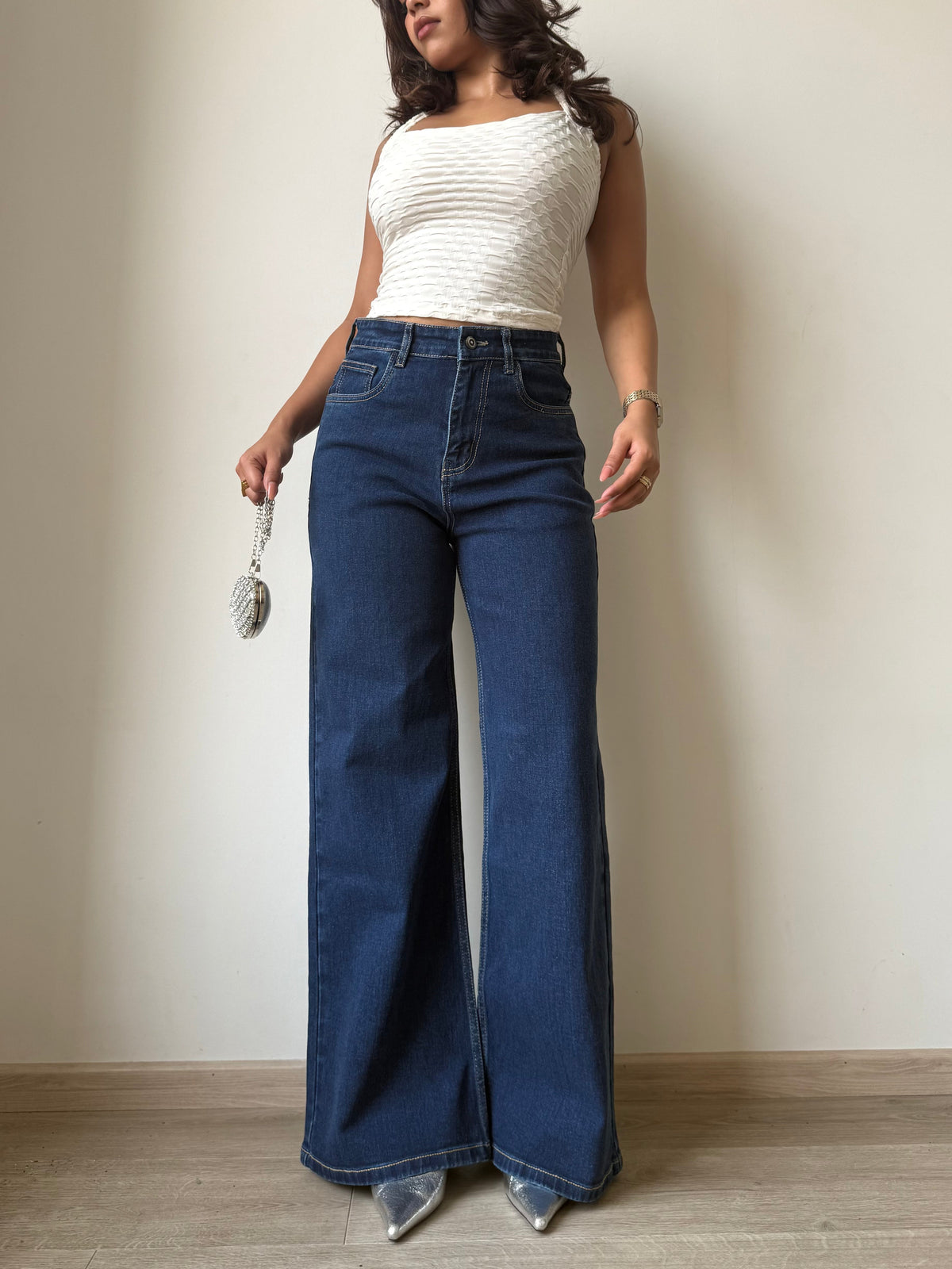 Blueberry Wide Leg High Rise Jeans