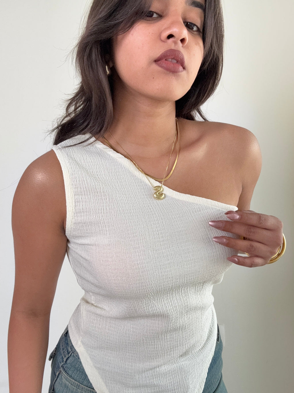 Sleek One-Shoulder Asymmetrical Top