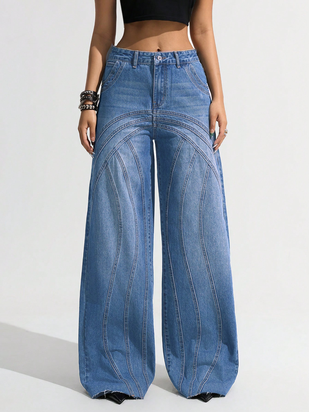 Pannel Play Wide Leg Jeans