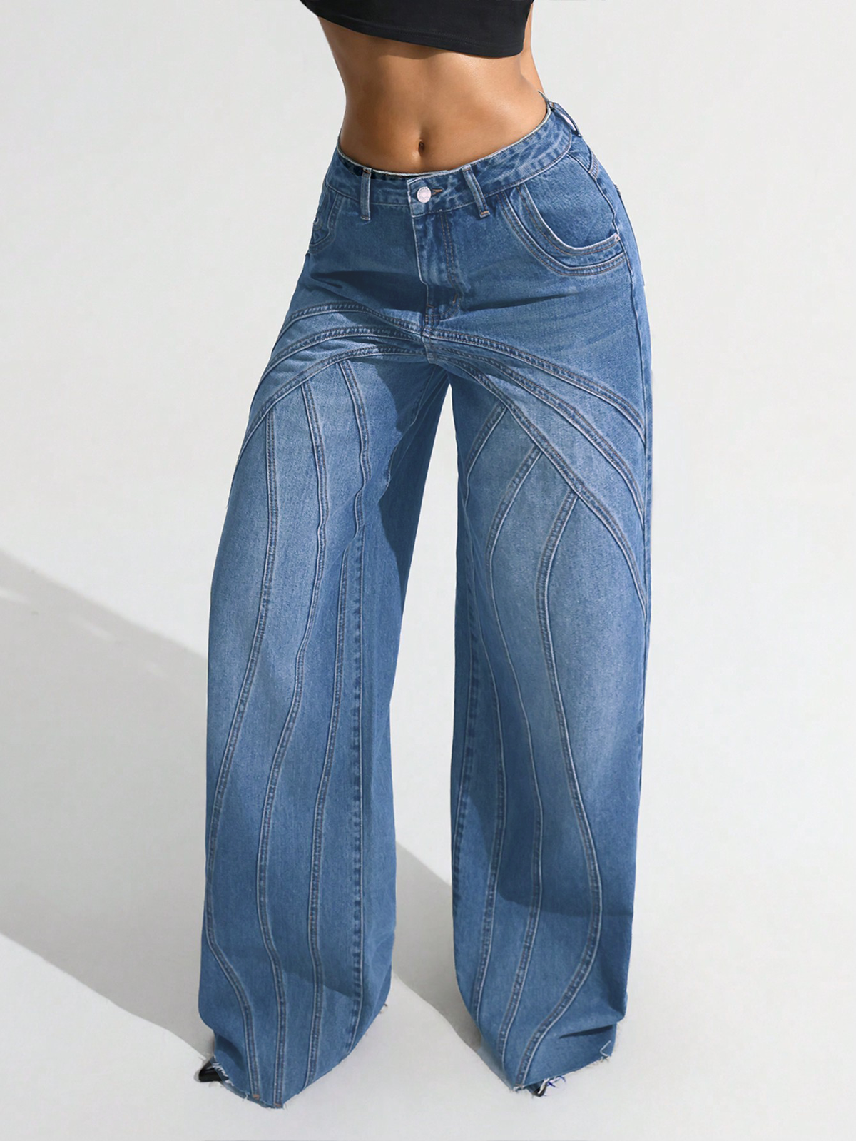 Pannel Play Wide Leg Jeans