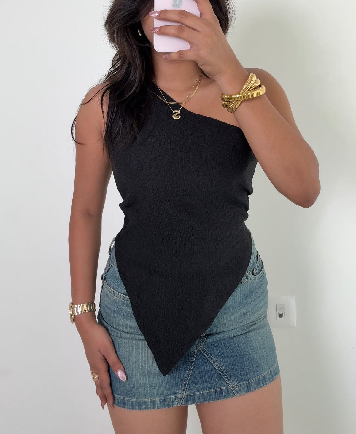 Sleek One-Shoulder Asymmetrical Top