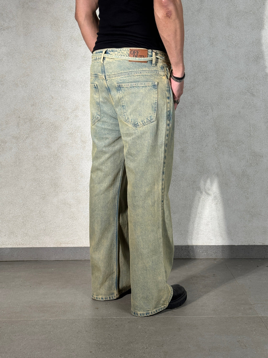 Mud Dyed Washed Bootcut Jeans