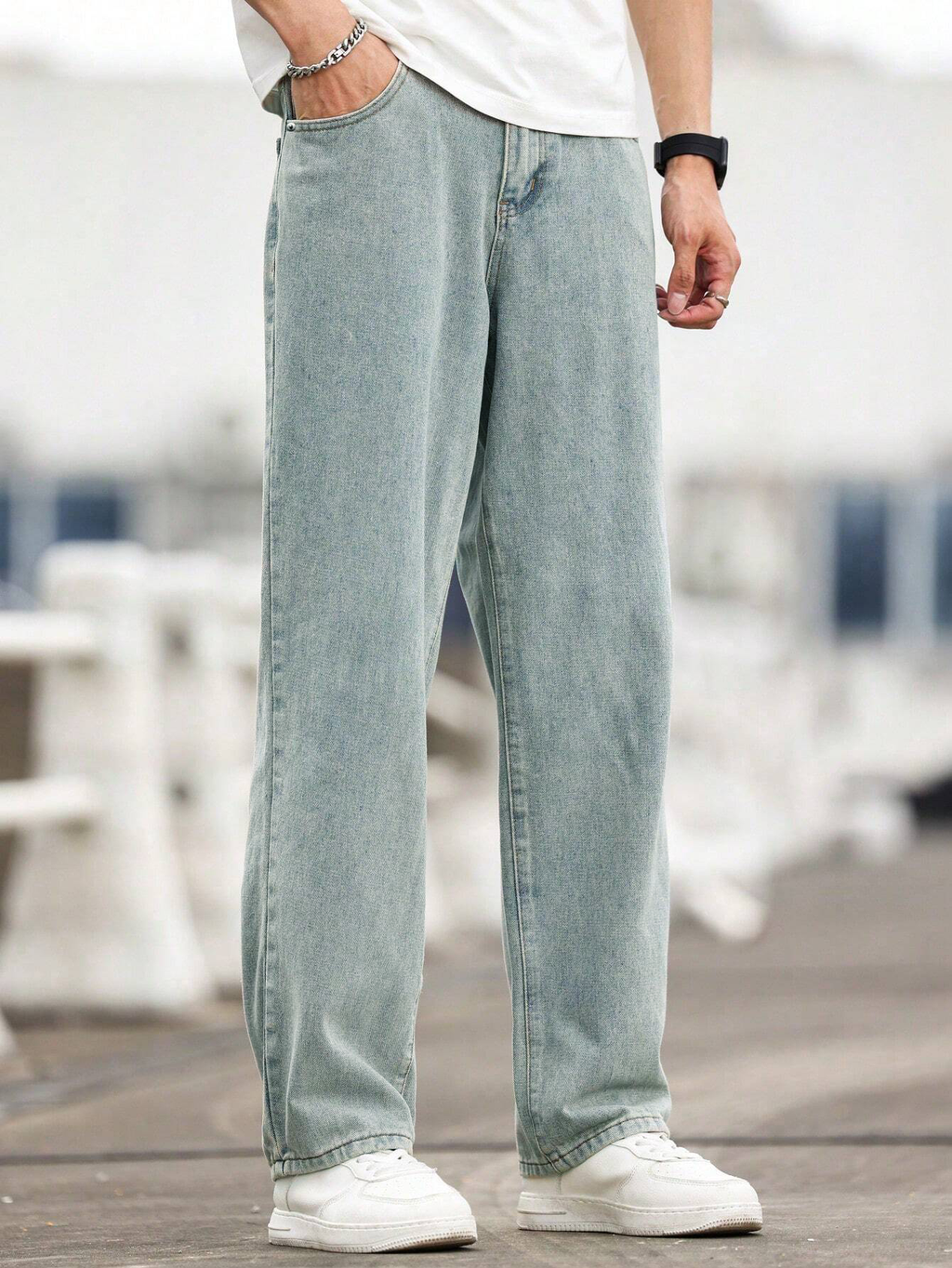 Blue Rust Runner Loose Straight Fit Jeans