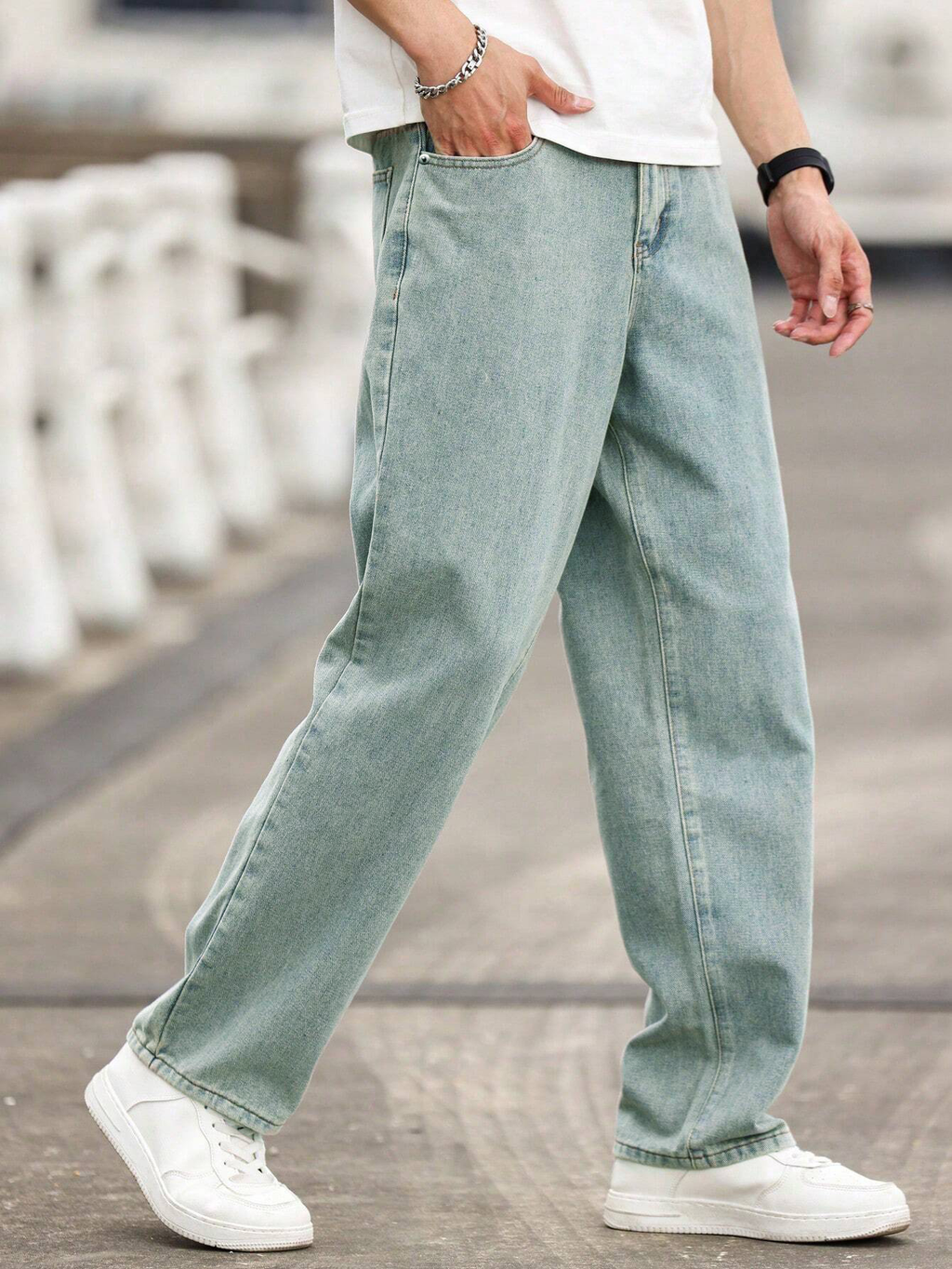 Blue Rust Runner Loose Straight Fit Jeans
