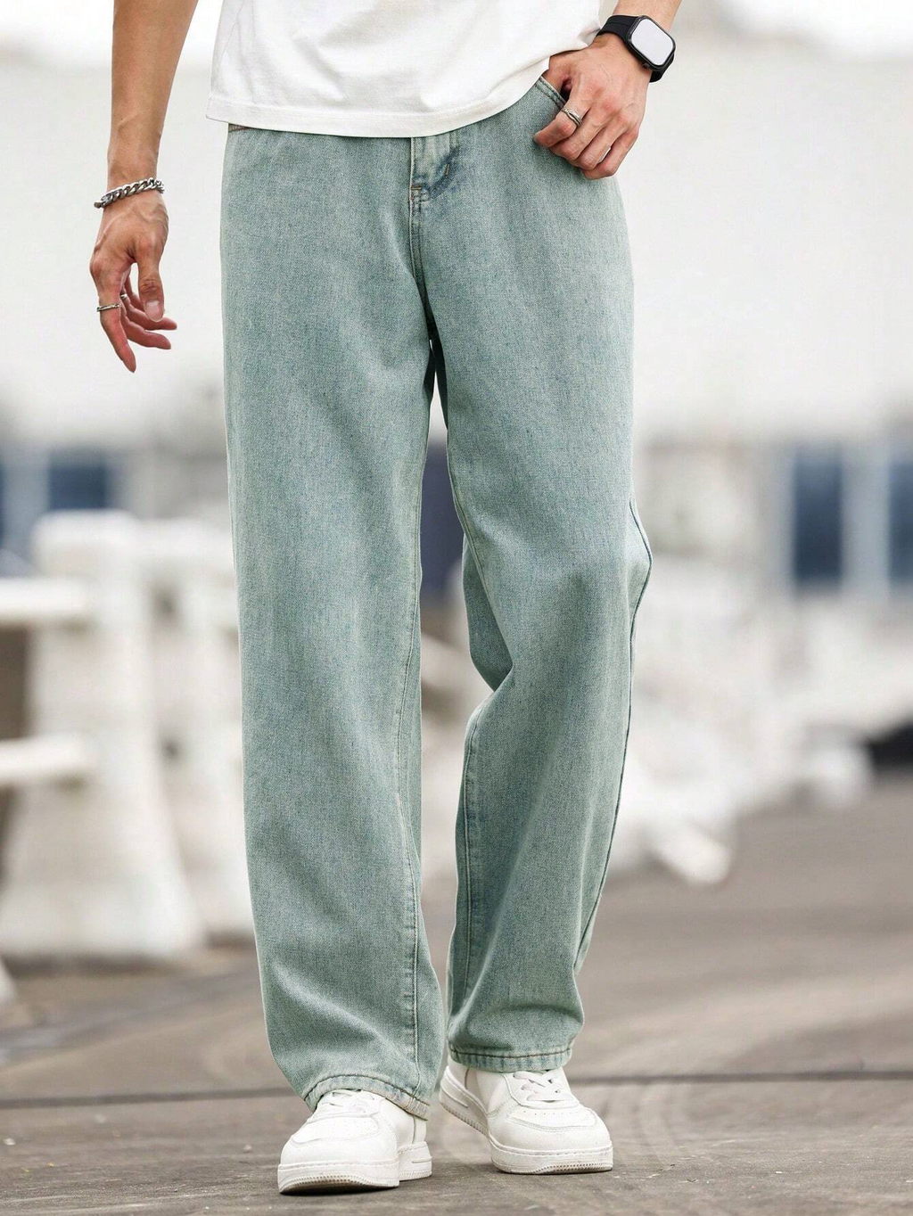 Blue Rust Runner Loose Straight Fit Jeans