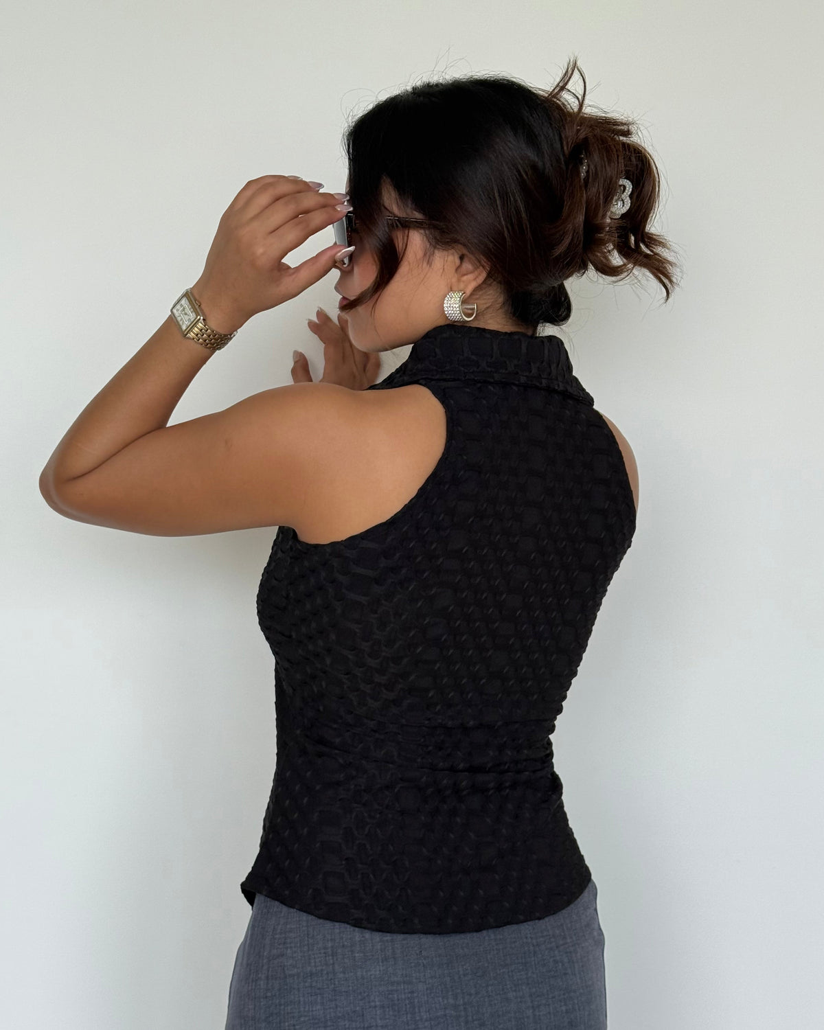 Anabell Halter Textured Shirt