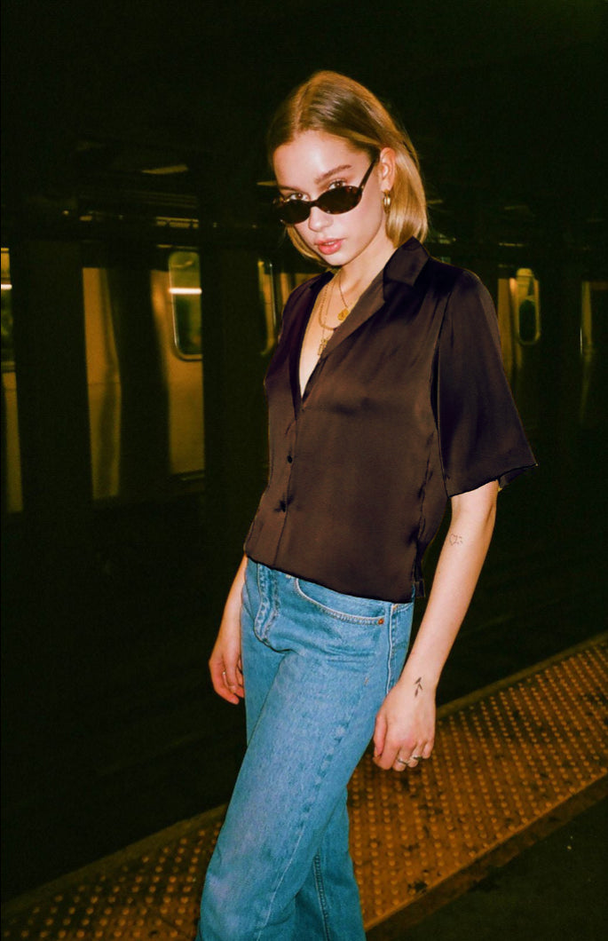 Satin Muse Lapel Shirt