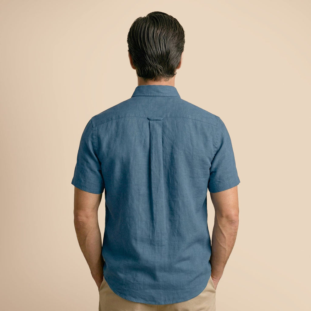 Breeze Linen Half Sleeves Shirt In Indigo