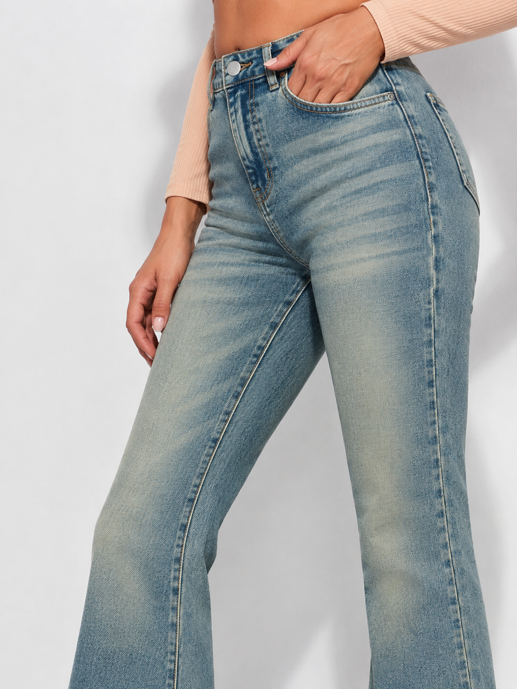 Blue Rinse Flare Fit Jeans