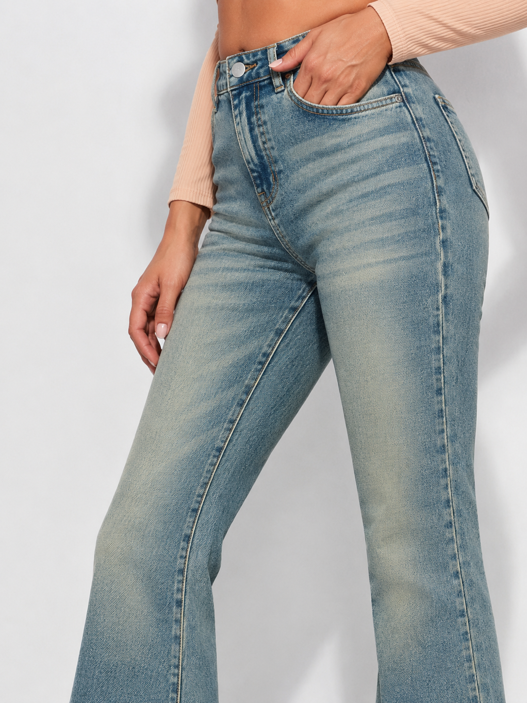 Blue Rinse Flare Fit Jeans