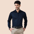 Keneth Navy Shirt with Signature Concealed Placket & French Cuff