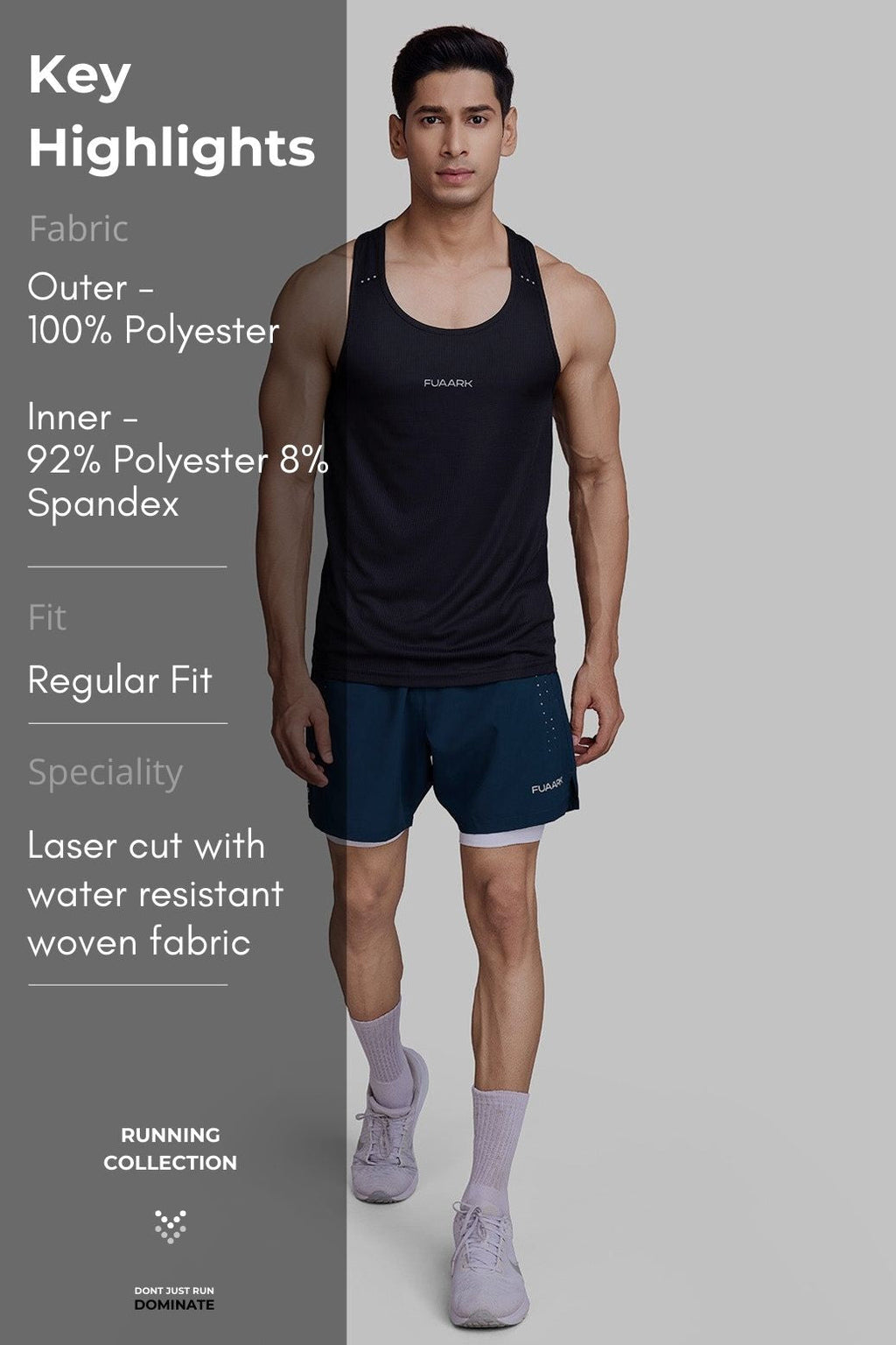 2 in 1 Laser Shorts Pine Green