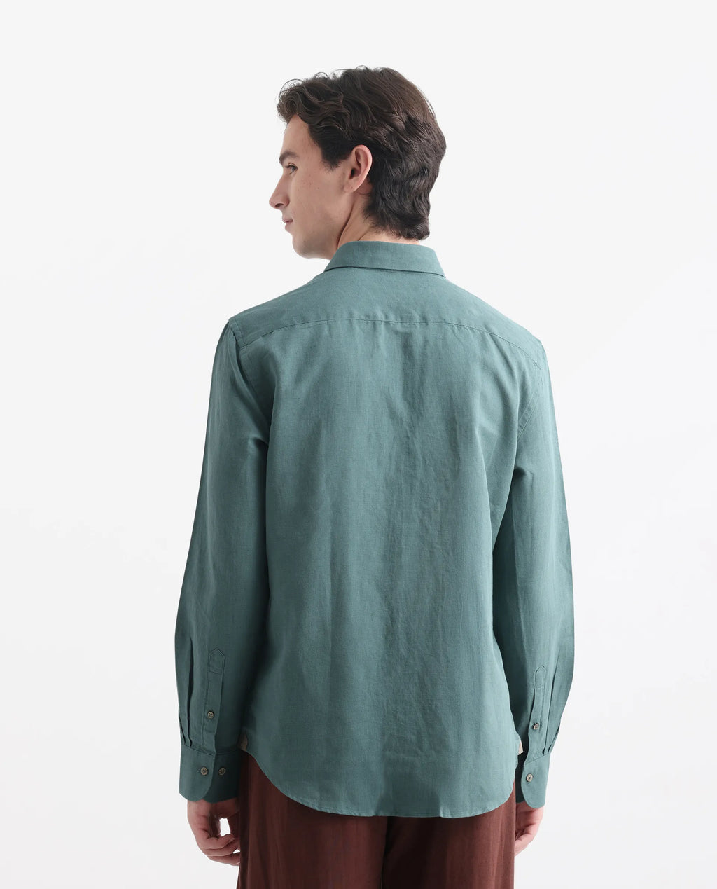 REGULAR FIT PLAIN SHIRT LINUX - GREEN morris.lane
