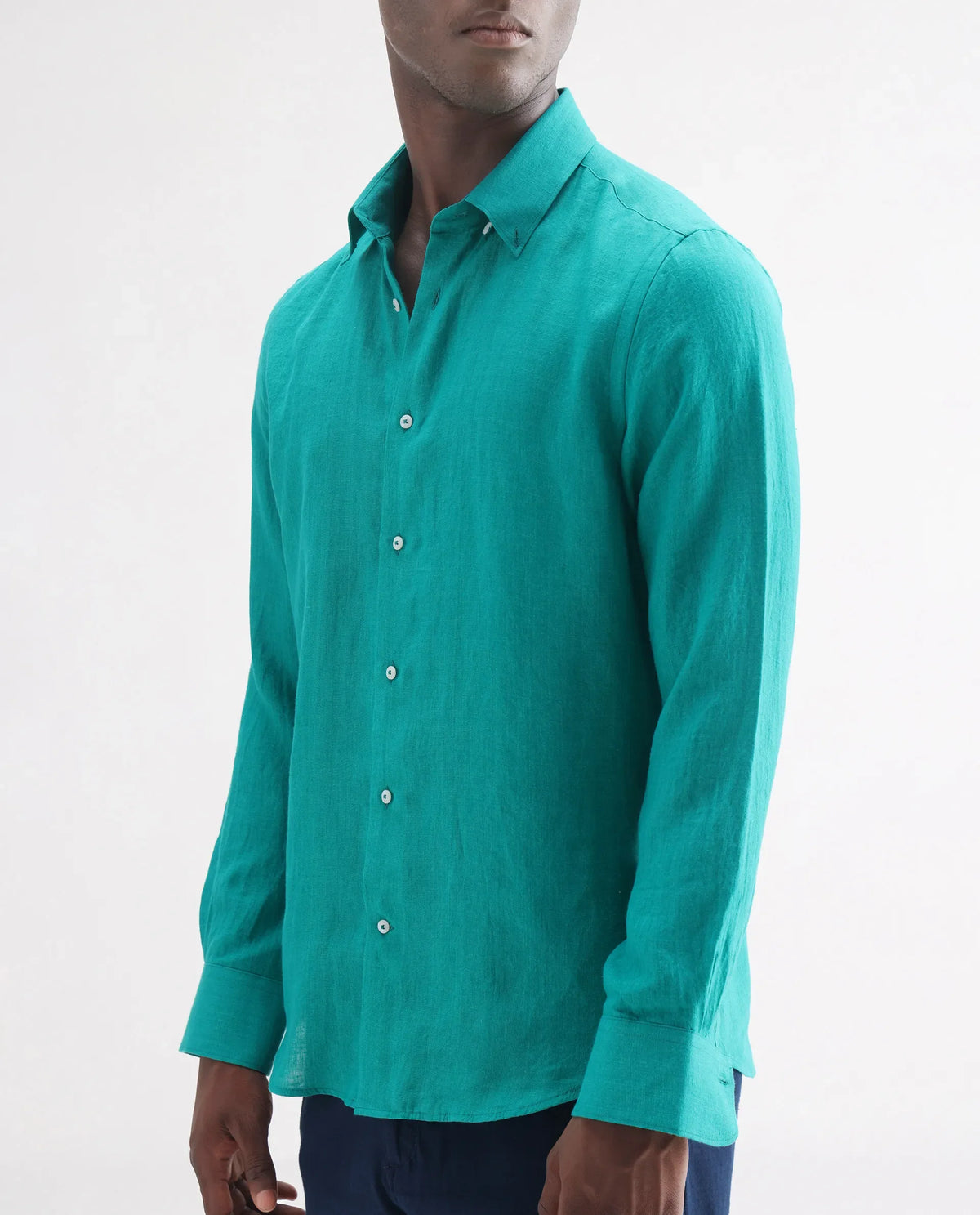 100% LINEN REGULAR FIT PLAIN SHIRT LUCIS - FLOUROSCENT GREEN morris.lane