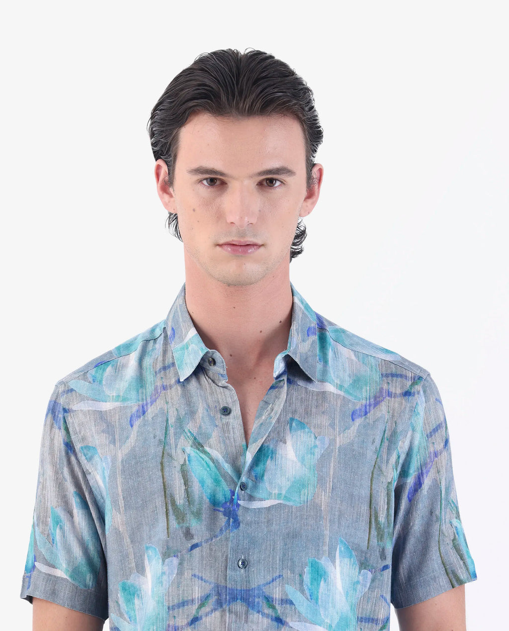 REGULAR FIT FLORAL PRINT SHIRT LUKEN - BLUE morris.lane