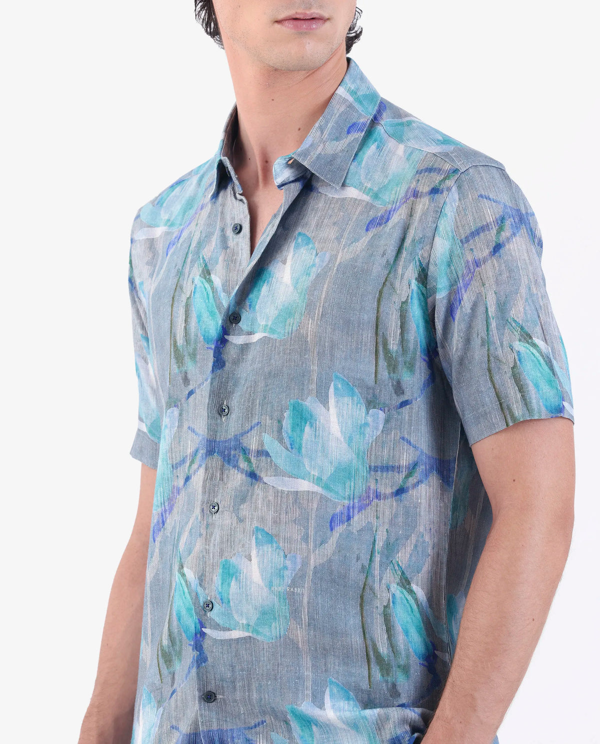 REGULAR FIT FLORAL PRINT SHIRT LUKEN - BLUE morris.lane