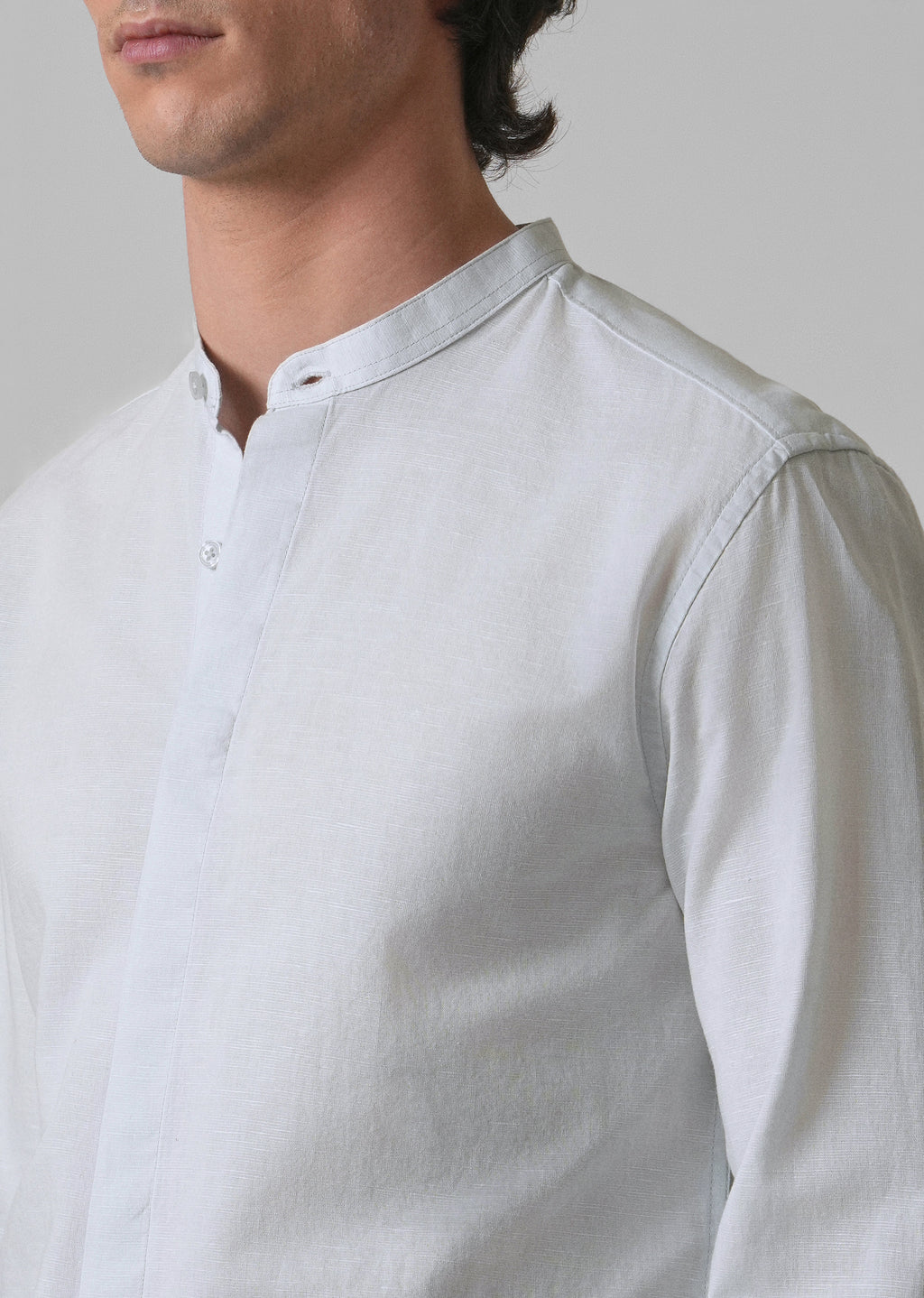 Light Blue Cotton Linen Shirt