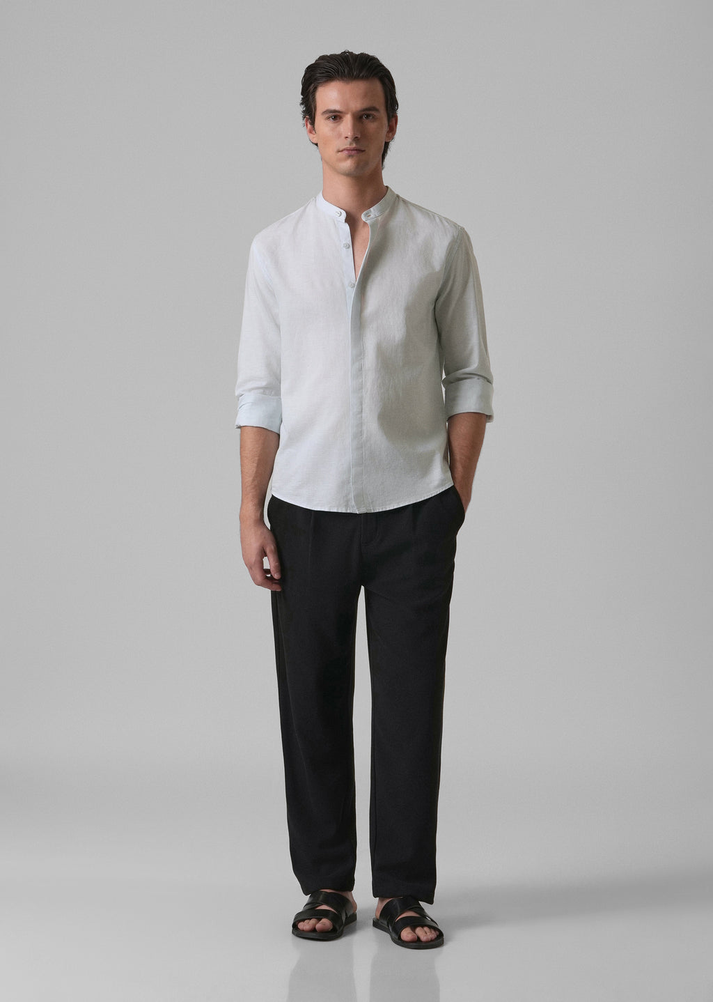Light Blue Cotton Linen Shirt