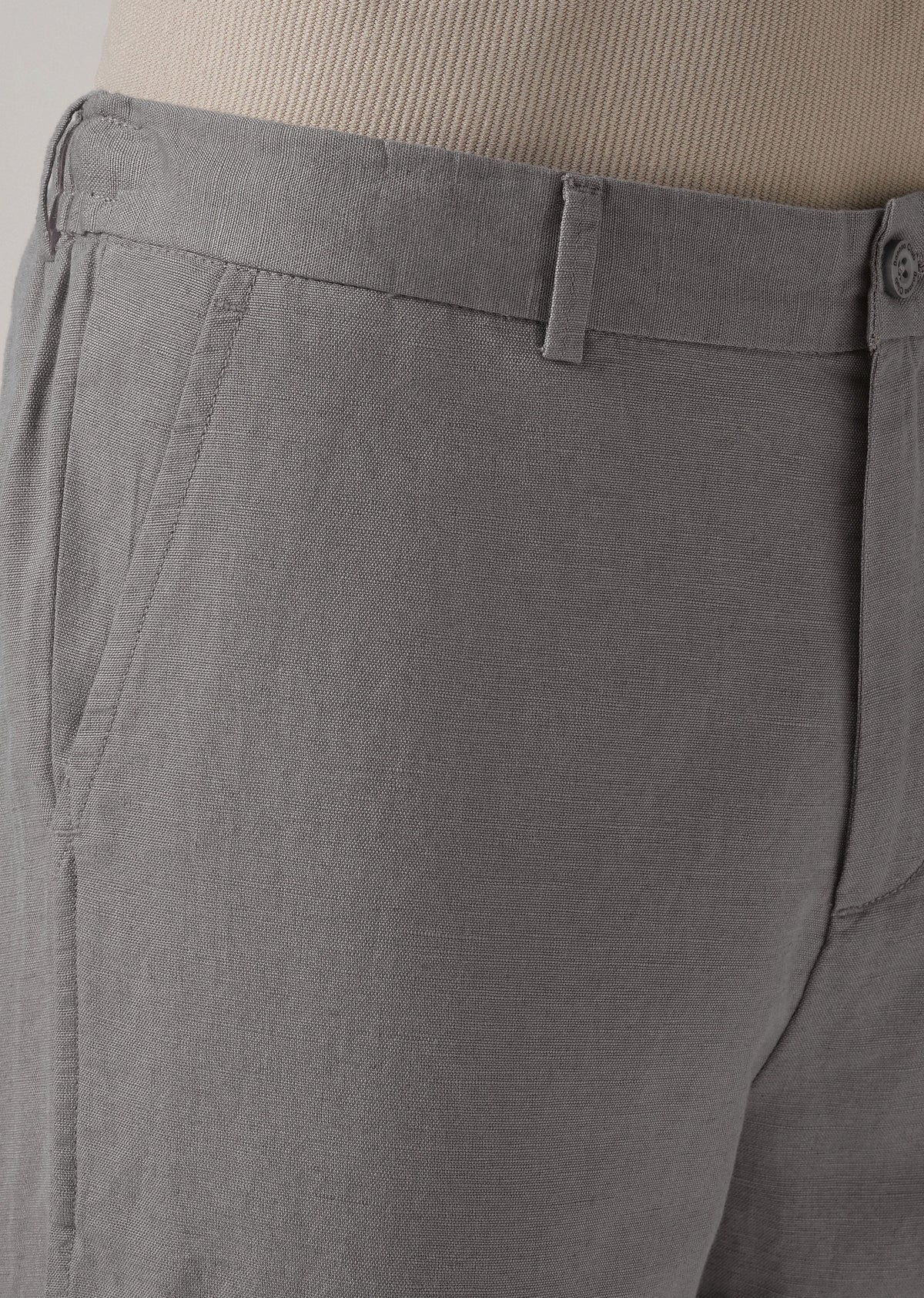 Light Grey Linen Relaxed Fit Trouser