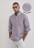 Lilac Cotton Linen Plain Shirt