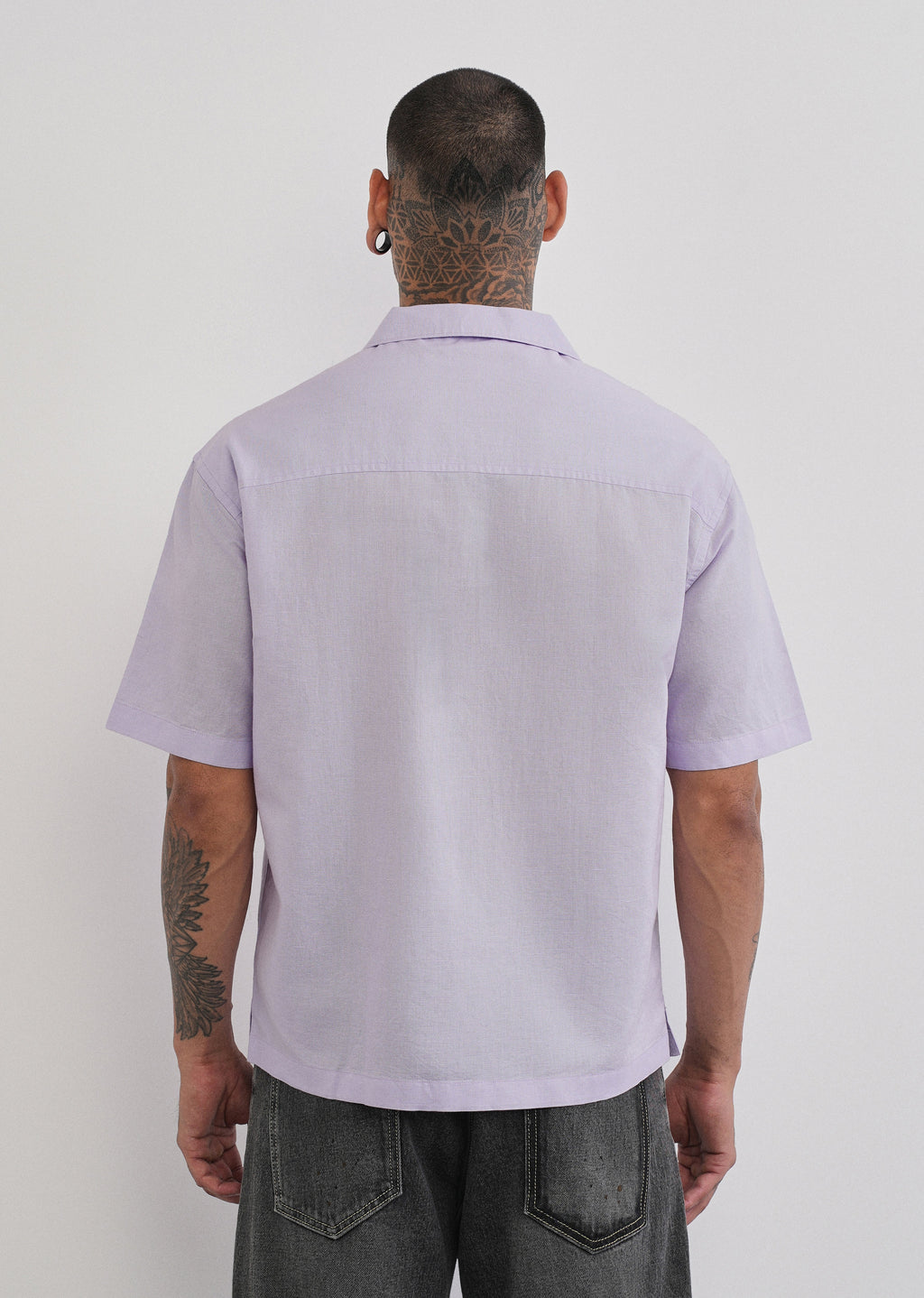 Lilac Double Pocket Cotton Linen Shirt