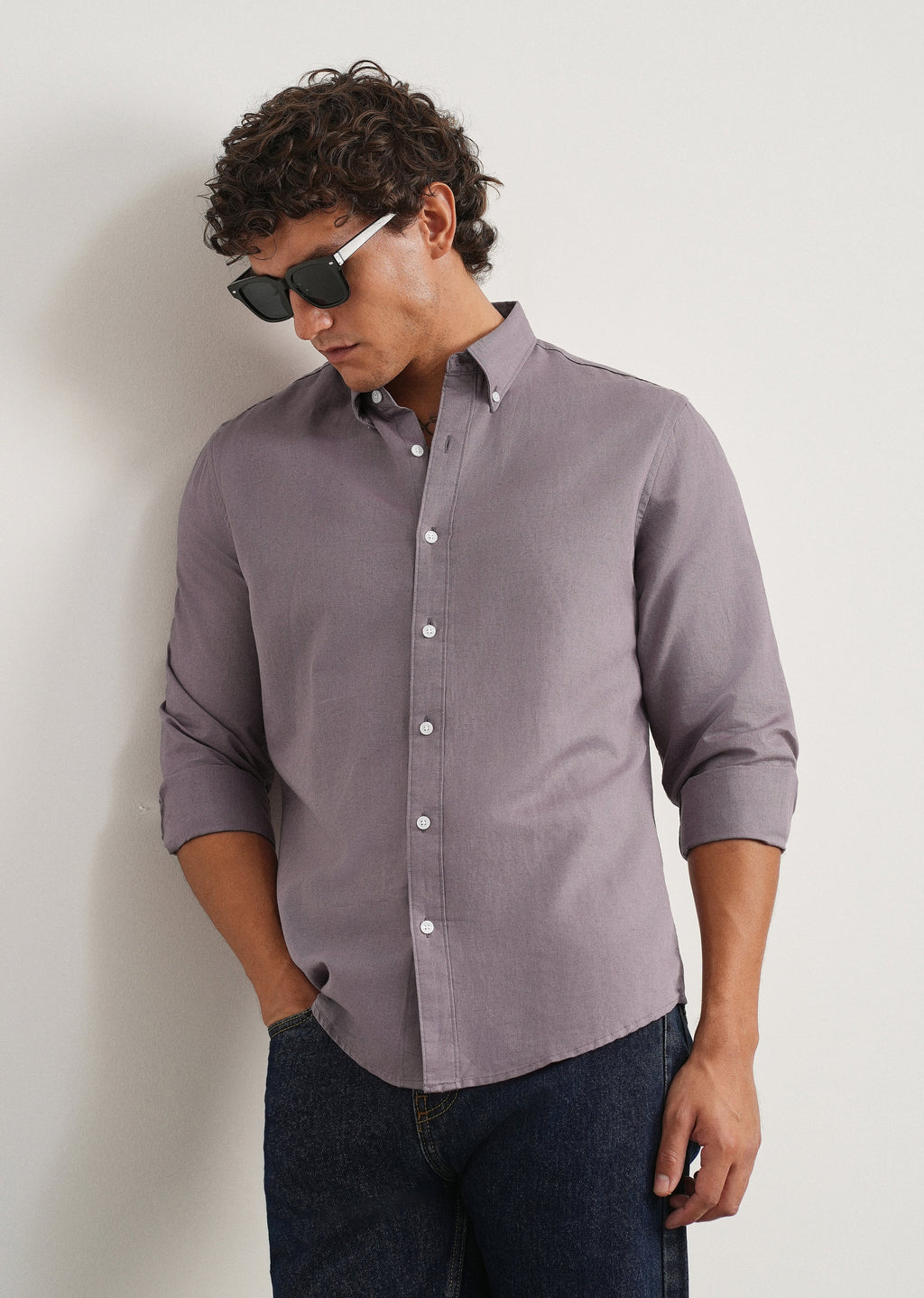 Lilac Cotton Linen Shirt