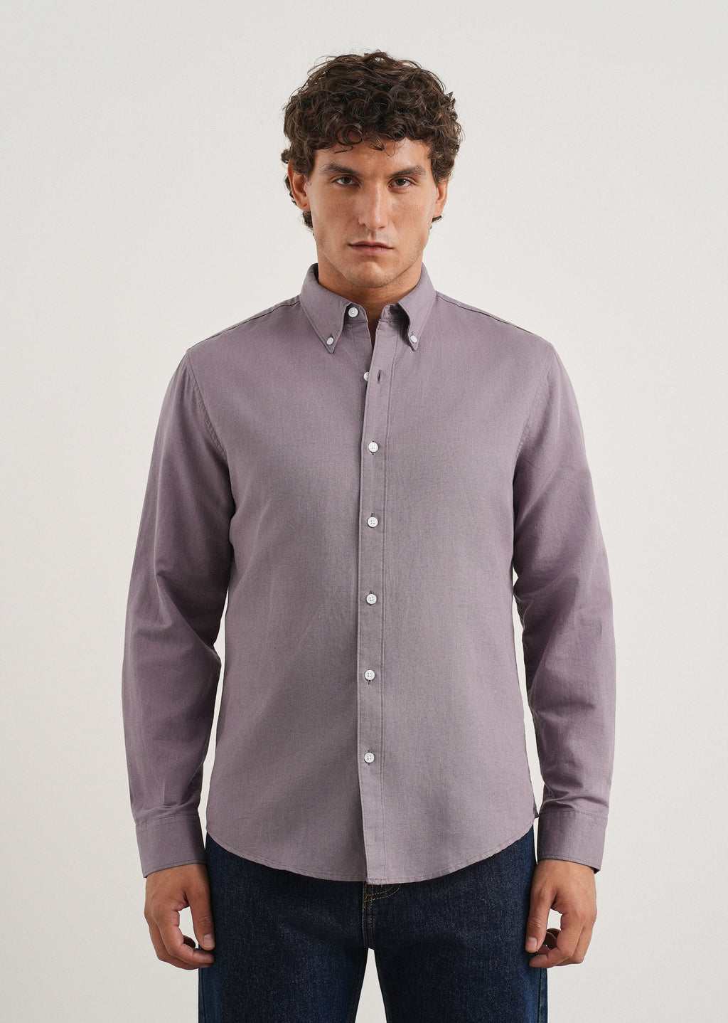 Lilac Cotton Linen Shirt