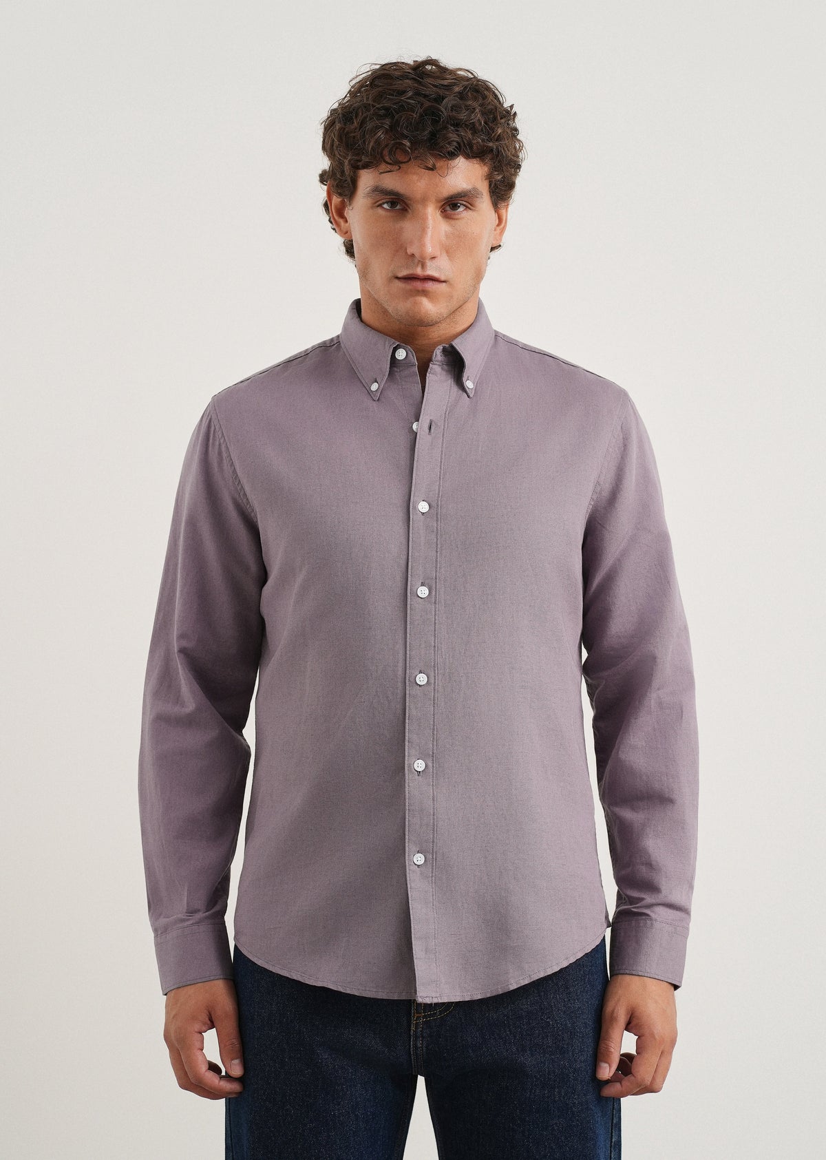 Lilac Cotton Linen Shirt