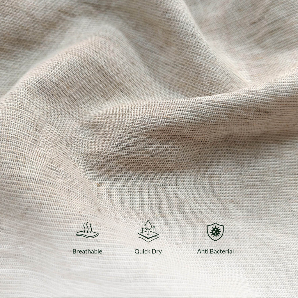 Breeze Linen Full Sleeves Shirt In Mushroom