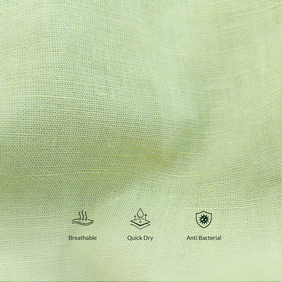 Breeze Linen Full Sleeves Shirt In Leaf Green