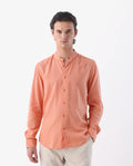 MANDARIN COLLAR PLAIN SHIRT MANDERINS - ORANGE morris.lane