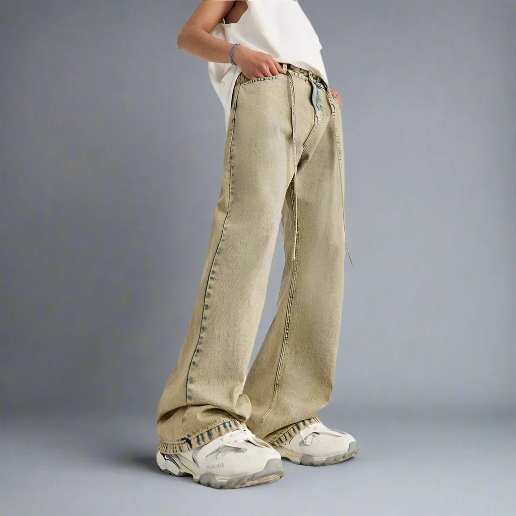 Mud Dyed Washed Bootcut Jeans