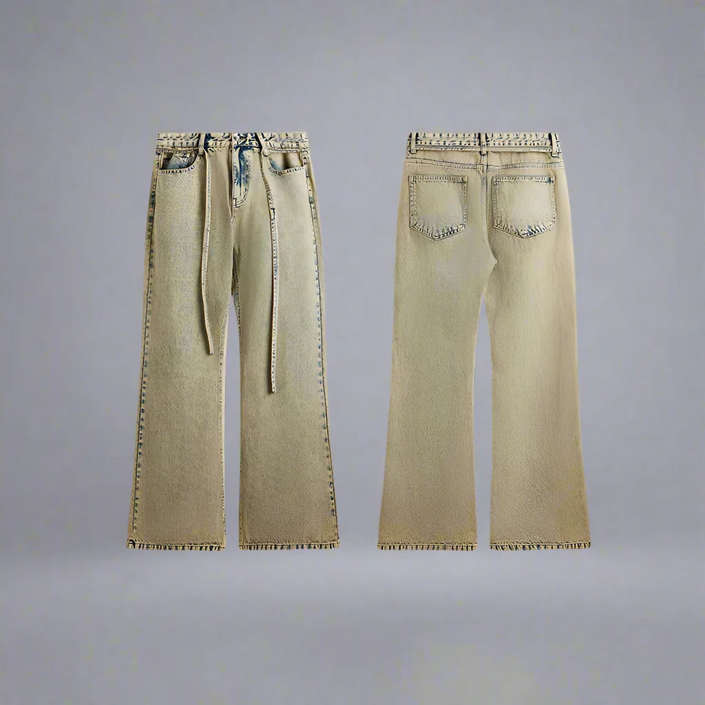 Mud Dyed Washed Bootcut Jeans