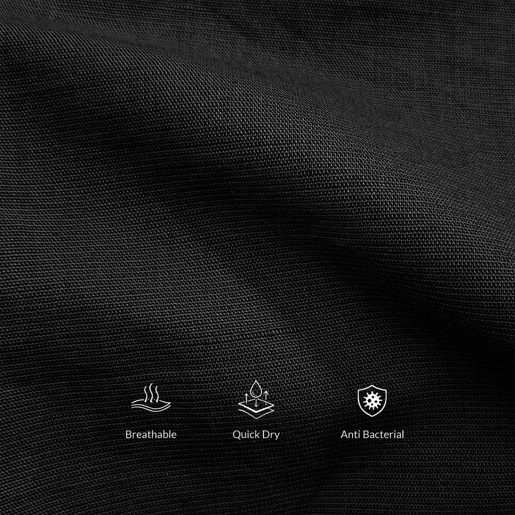 Breeze Linen Full Sleeves Shirt In Midnight