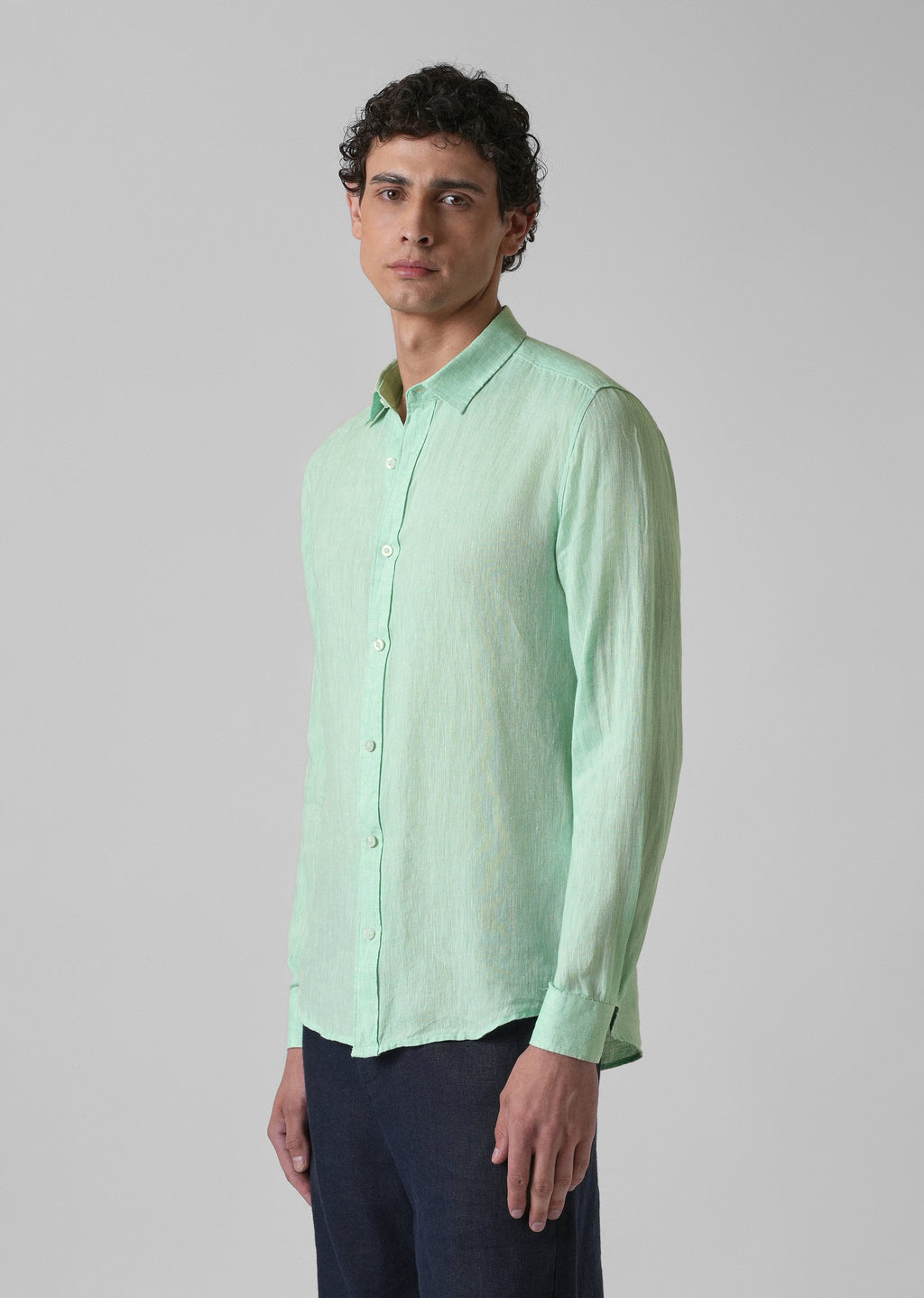 100% Pure Irish Mint Green Linen Shirt