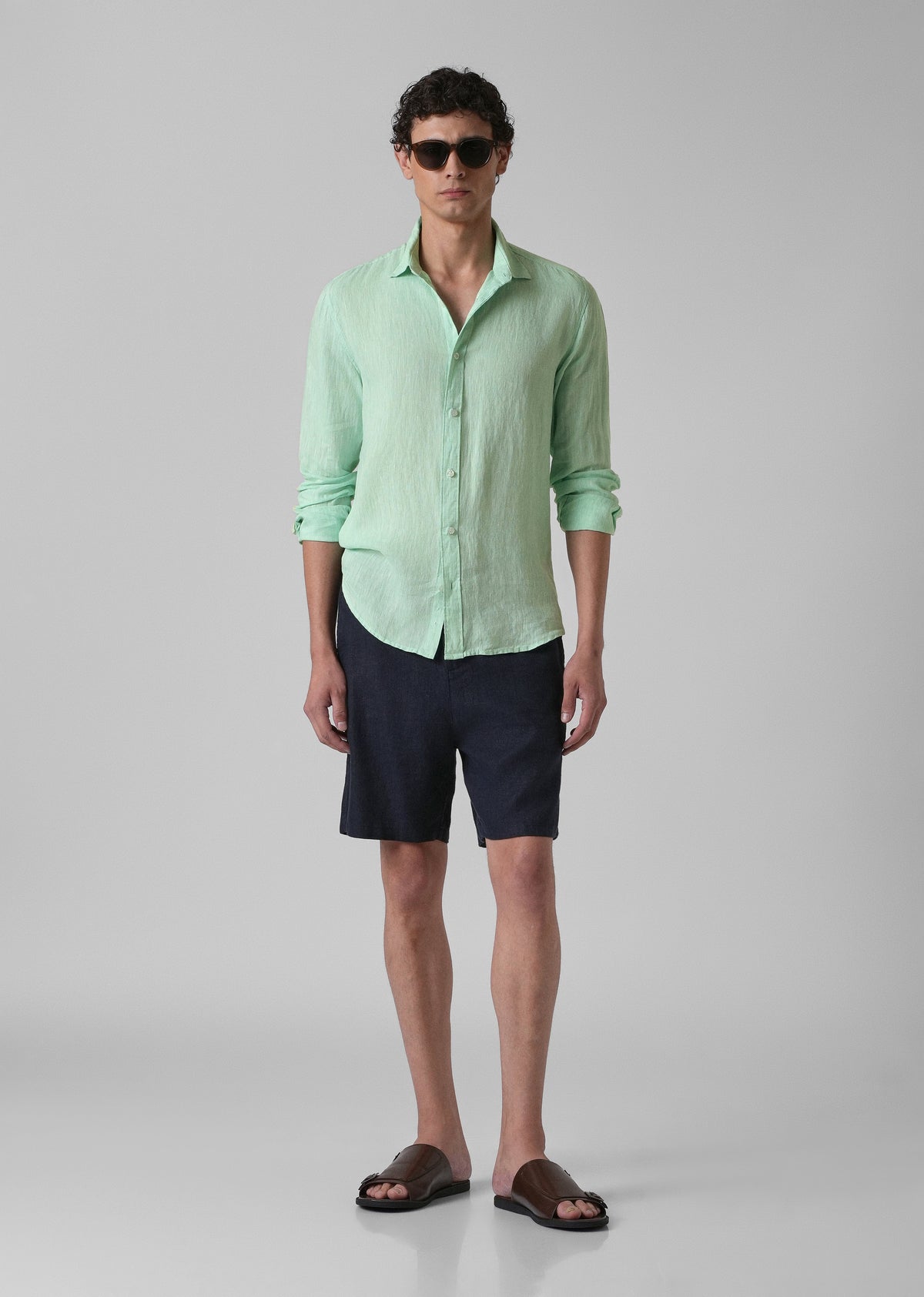 100% Pure Irish Mint Green Linen Shirt